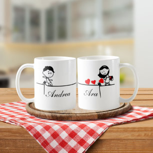 Customised Cute Anniversary Valentine for couples Coffee Mug