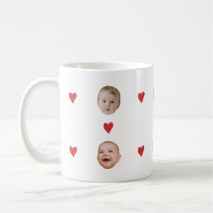 Customised Cute Baby Face 2 Photos Mug