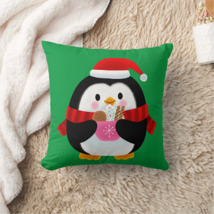 Customised Cute Christmas happy Penguin Kids Cushion