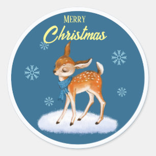 Customised Cute Christmas theme Classic Round Sticker