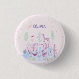 Customised cute floral  3 cm round badge