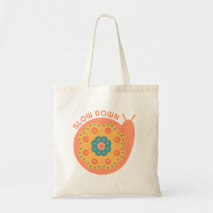 Customised cute floral snail tote bag