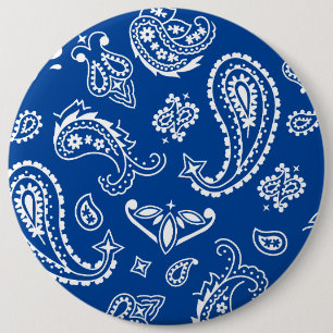 Customised cute mandala print in blue 6 cm round badge