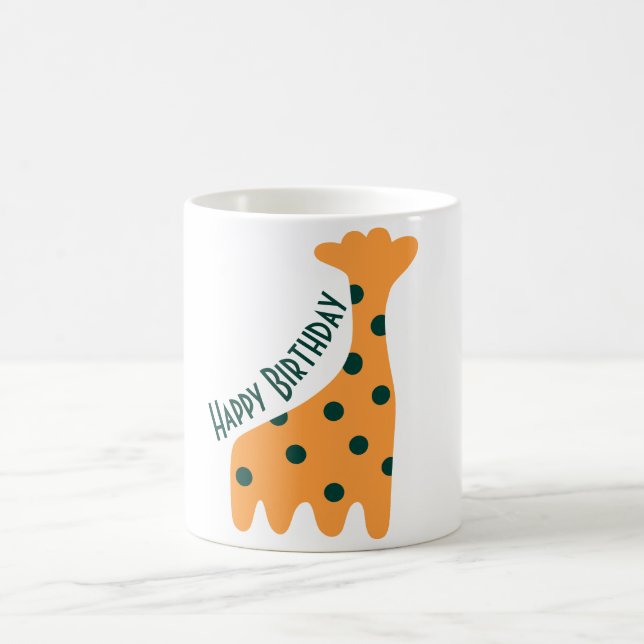 Customised cute orange giraffe  coffee mug (Center)