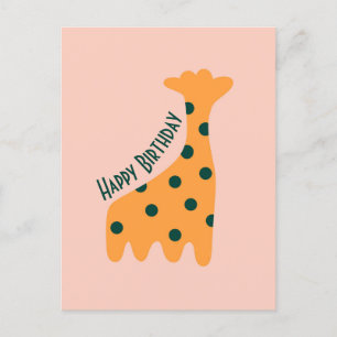 Customised cute orange giraffe  postcard