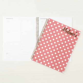 Customised cute pink Polka dots  Planner