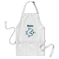 Customised Cute Shark Mama Blue White Cooking