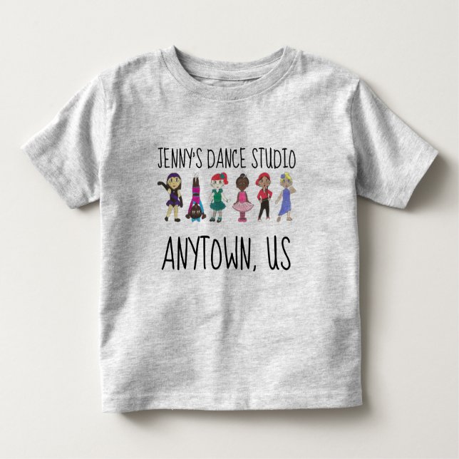 Customised Dance Studio School Teacher Ballet Tap Toddler T-Shirt (Front)