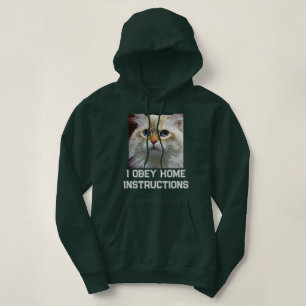 Customised Deep Forest White Text Pet Cat Photo Hoodie