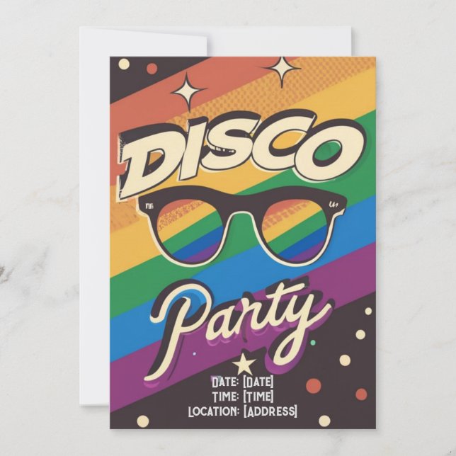 Customised Disco Gay Party Invitation (Front)