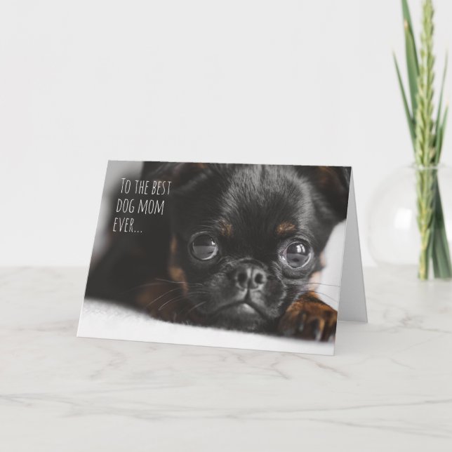 Customised Dog Mum Cute Puppy Funny Photo Birthday Card (Front)
