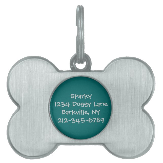 Customised Dog Tag (teal) (Front)