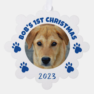 Customised Dog's 1st Christmas Tree Decoration Card