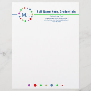 Customised Elegant Minimalist Colourful Circles Ar Custom Letterhead