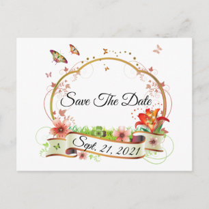 Customised Elegant Save The Date Postcard