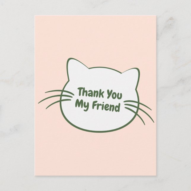 Customised Face Cat Shape Design | Cat Lovers Gift Postcard (Front)