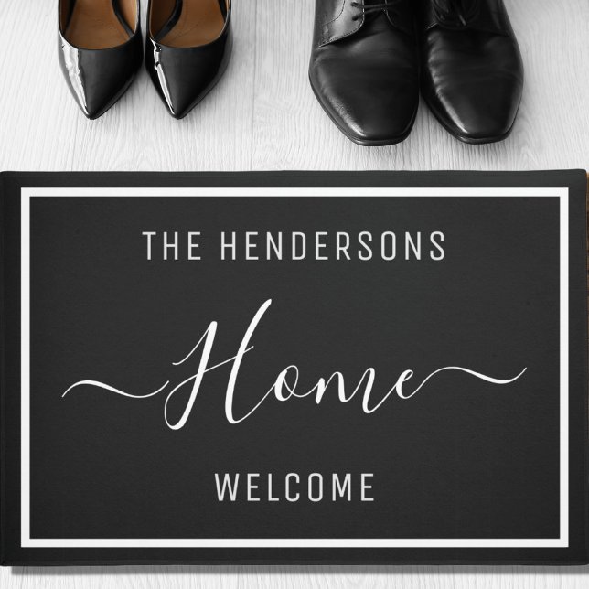 Customised Family Black Doormat (Creator Uploaded)