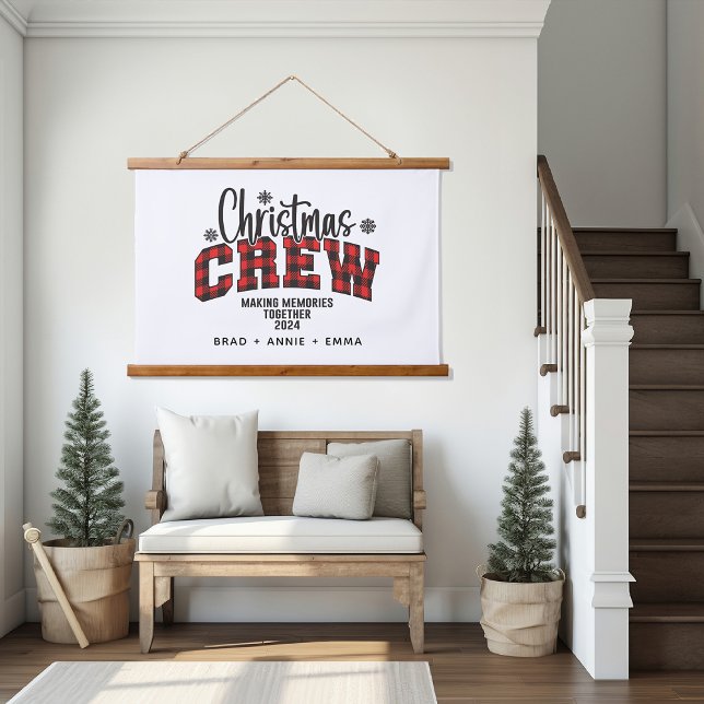 Customised Family Christmas Crew 2024 Hanging Tapestry (Creator Uploaded)