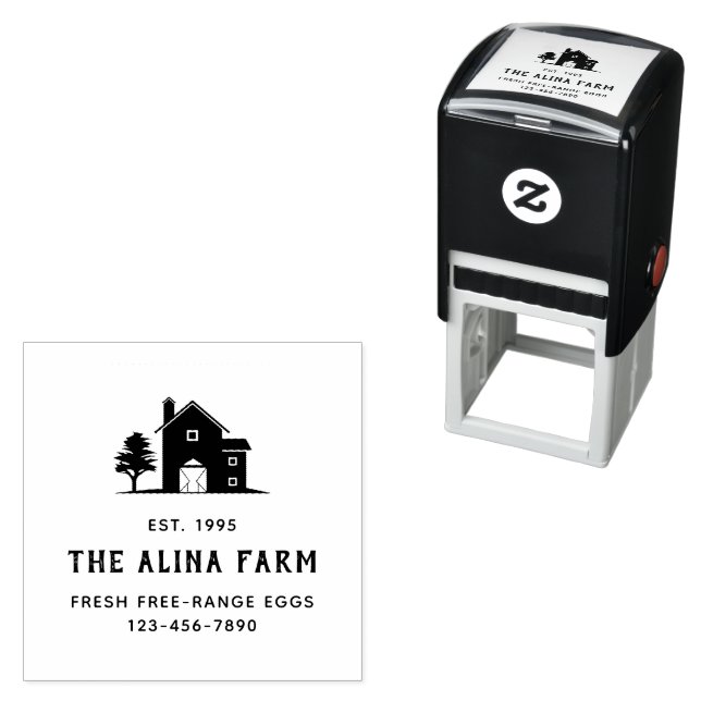 Customised Family Farm Chicken Coop Egg Carton Self-inking Stamp (In Situ)