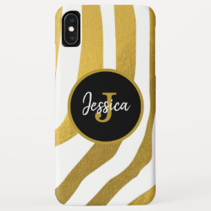Customised Faux Gold Zebra Print Stripes Pattern Case-Mate iPhone Case