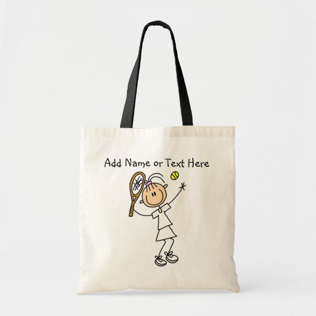 Customised Female Tennis  Player Tote  Bag (Front)