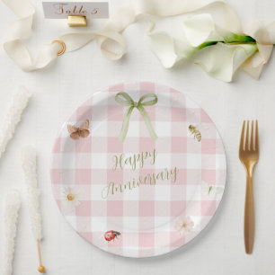 Customised Feminine Chequered Paper Plate