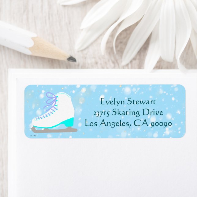 Customised Figure Skating Blue Snow Return Address (Insitu)