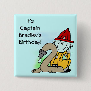 Customised Firefighter 2nd Birthday Button