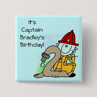 Customised Firefighter 2nd Birthday Button