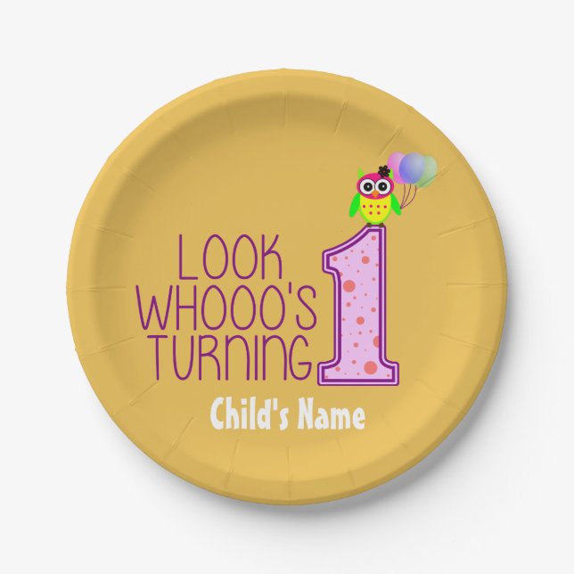 Customised First Birthday Paper Plates (Front)