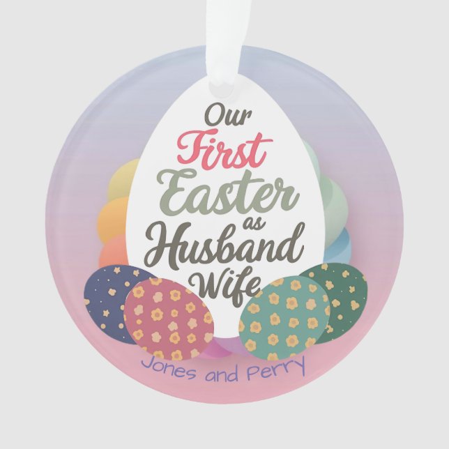 Customised First Easter as couple Ornament (Front)