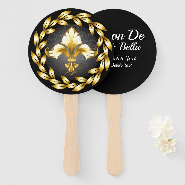 Customised Fleur de Lis Fan (Front and Back)