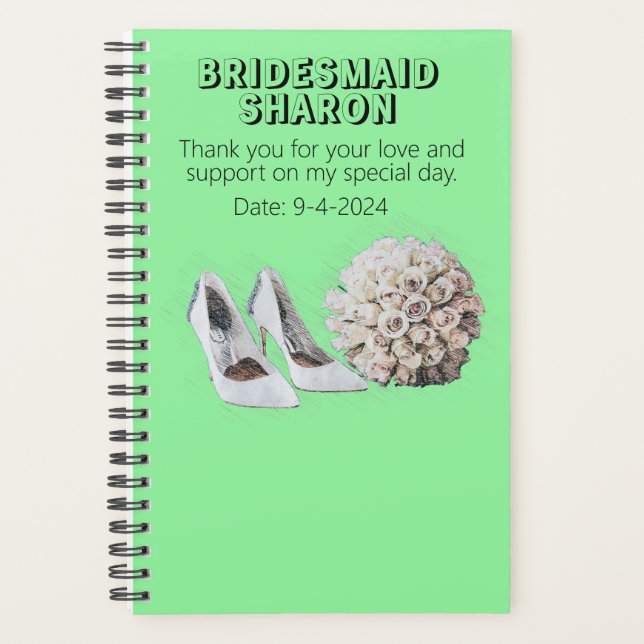 Customised Floral Bridesmaid Gift  Planner (Front)