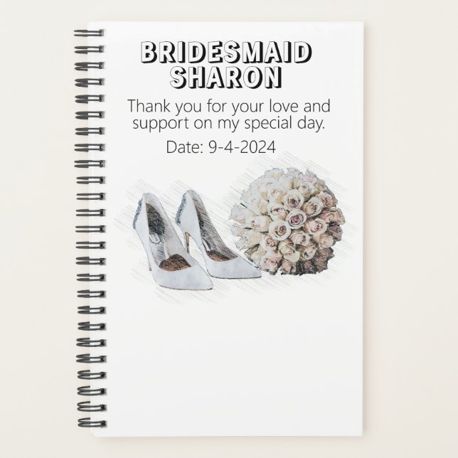 Customised Floral Bridesmaid Gift  Planner (Front)