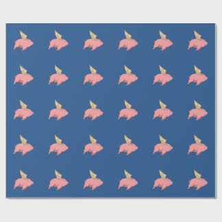 Customised Flying Pig gift wrapping paper