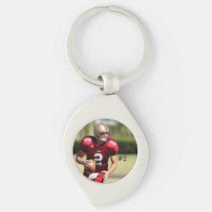 Customised Football Player Photo and Number Key Ring