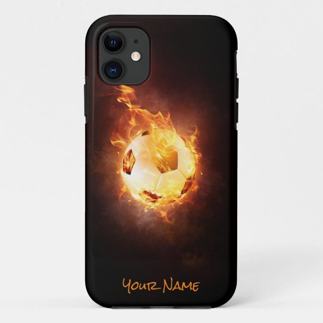 Customised Football under Fire, Ball, Soccer Case-Mate iPhone Case (Back)