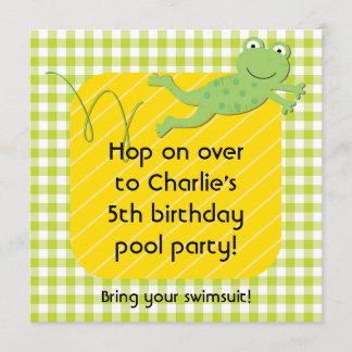 Customised Frog Birthday Invites