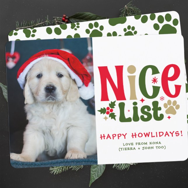 Customised Funny Dog Photo Christmas Puppy Picture Holiday Card (Creator Uploaded)