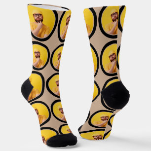 Customised Funny Face Photo Hazelnut Custom Socks