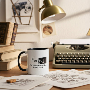 Customised Funny Mushrooms Pun, Black and White Mug