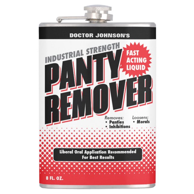 Customised Funny Panty Remover Hip Flask (Front)