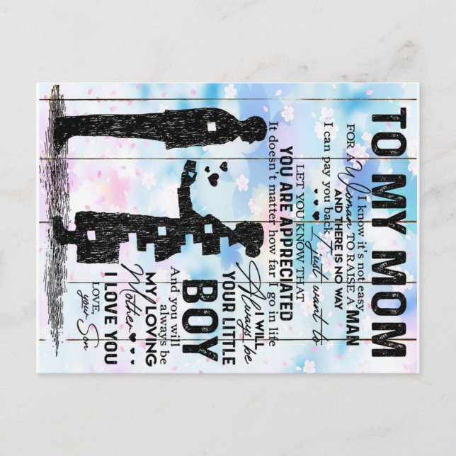 Customised Gift For Mum, Cute Quotes Present, Announcement Postcard (Front)