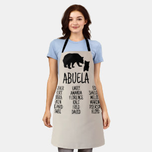 Customised Gift With Grandkid's Names Abuela Bear Apron