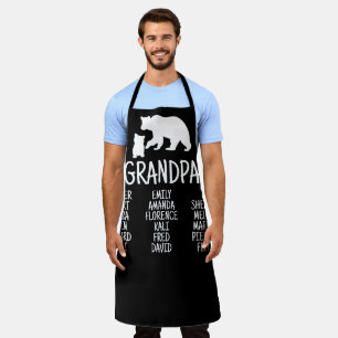 Customised Gift With Grandkid's Names Grandpa Bear Apron