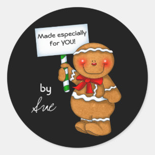 Customised Gingerbread Holiday Treat Stickers