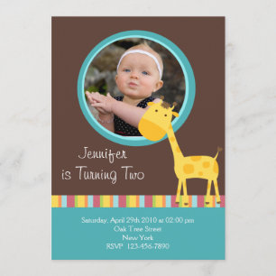 Customised*Giraffe Invitation Card