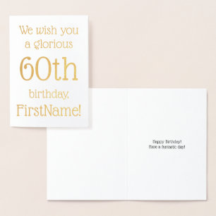 Customised Gold Foil 60th Birthday Greeting Card
