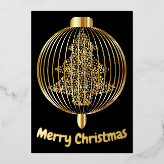 Customised Gold foil minimal Christmas card