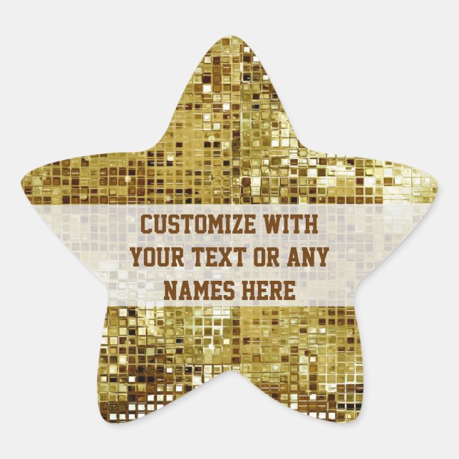 Customised Gold Sequins Star Sticker (Front)